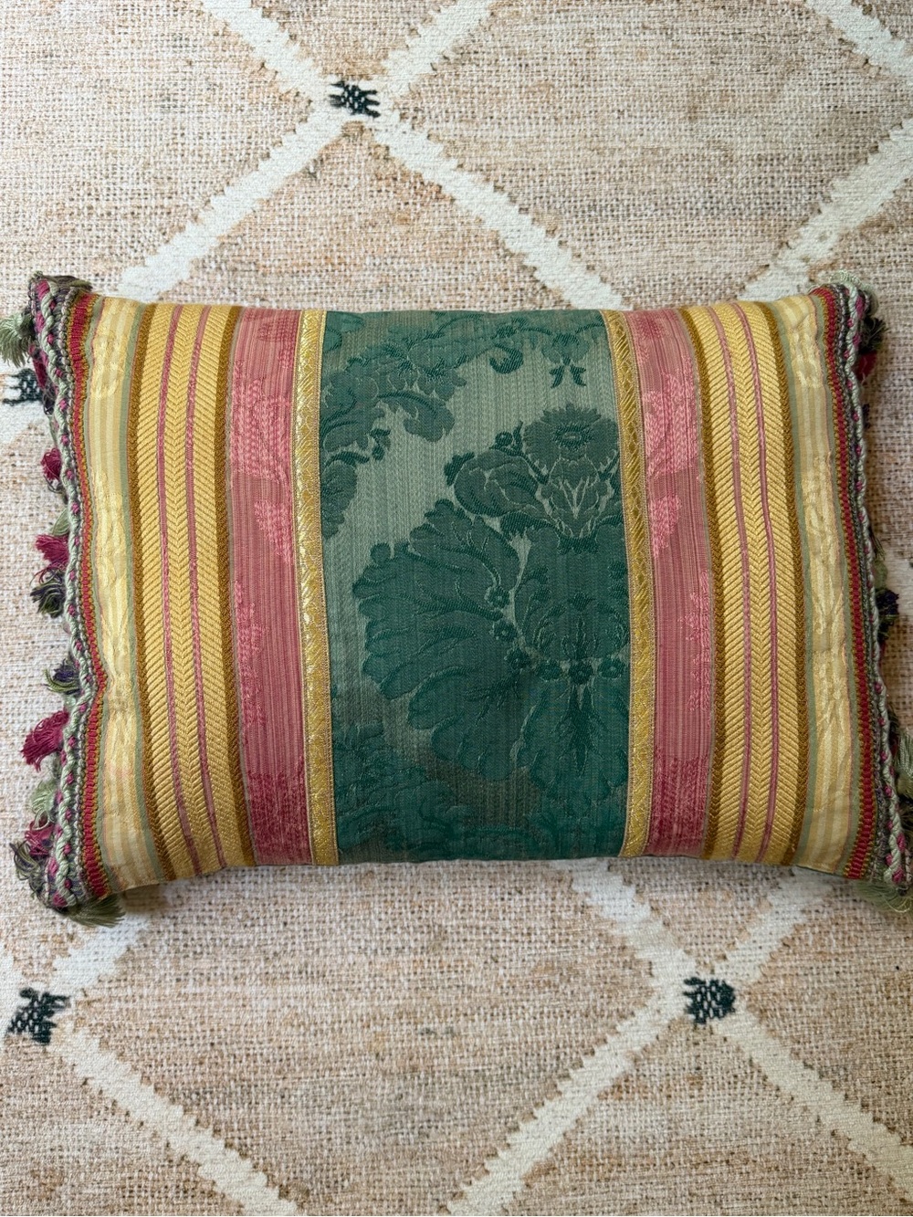 Vintage Passamaneria Toscana Accent Pillow w/Tassels